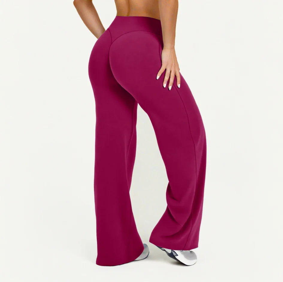 NCLAGEN Straight-Leg Pants Ultra Soft Butter Fabric Women's Mid-Waist Yoga Pants GYM Naked Feel Pilates Running Sport Trousers