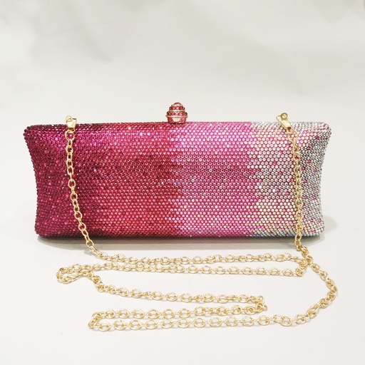 Price 20.23
 USD - Weight 420g Gradient Rhinestone Women's Dinner Clutch Shoulder Bag