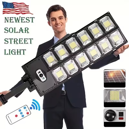 [FD251104000053] 504LED uitra-Bright Solar Street lght Wide Angle Motion Sensor, RemoteControl,Energy-Efflcient, Waterproof 4300mah